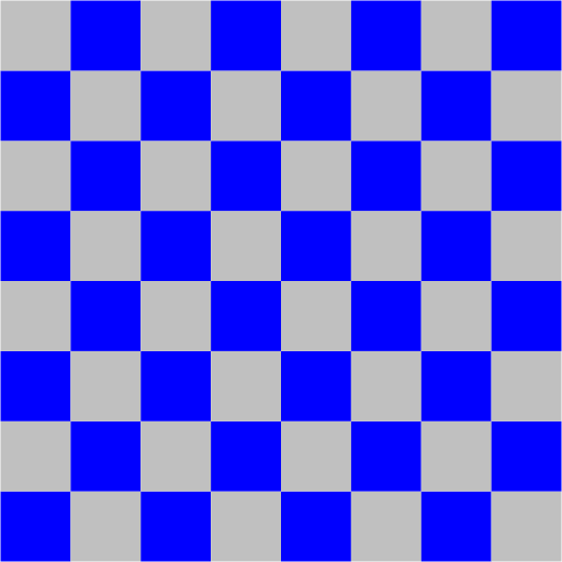 8-by-8 checkerboard